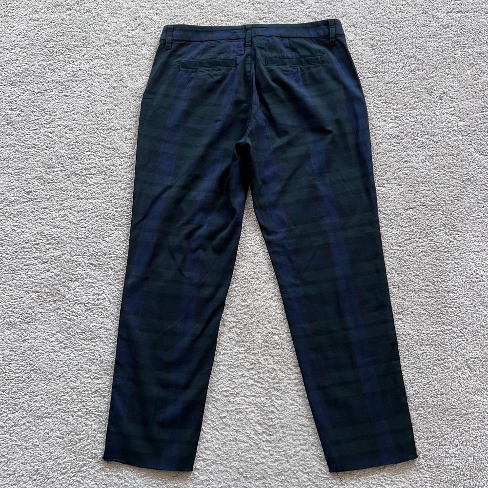 Frank & Eileen Wicklow Chino Plaid Pants Womens 8 Green Stretch Made In USA - Picture 2 of 16